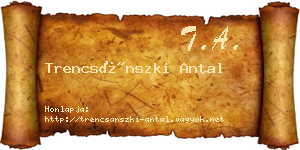 Trencsánszki Antal névjegykártya